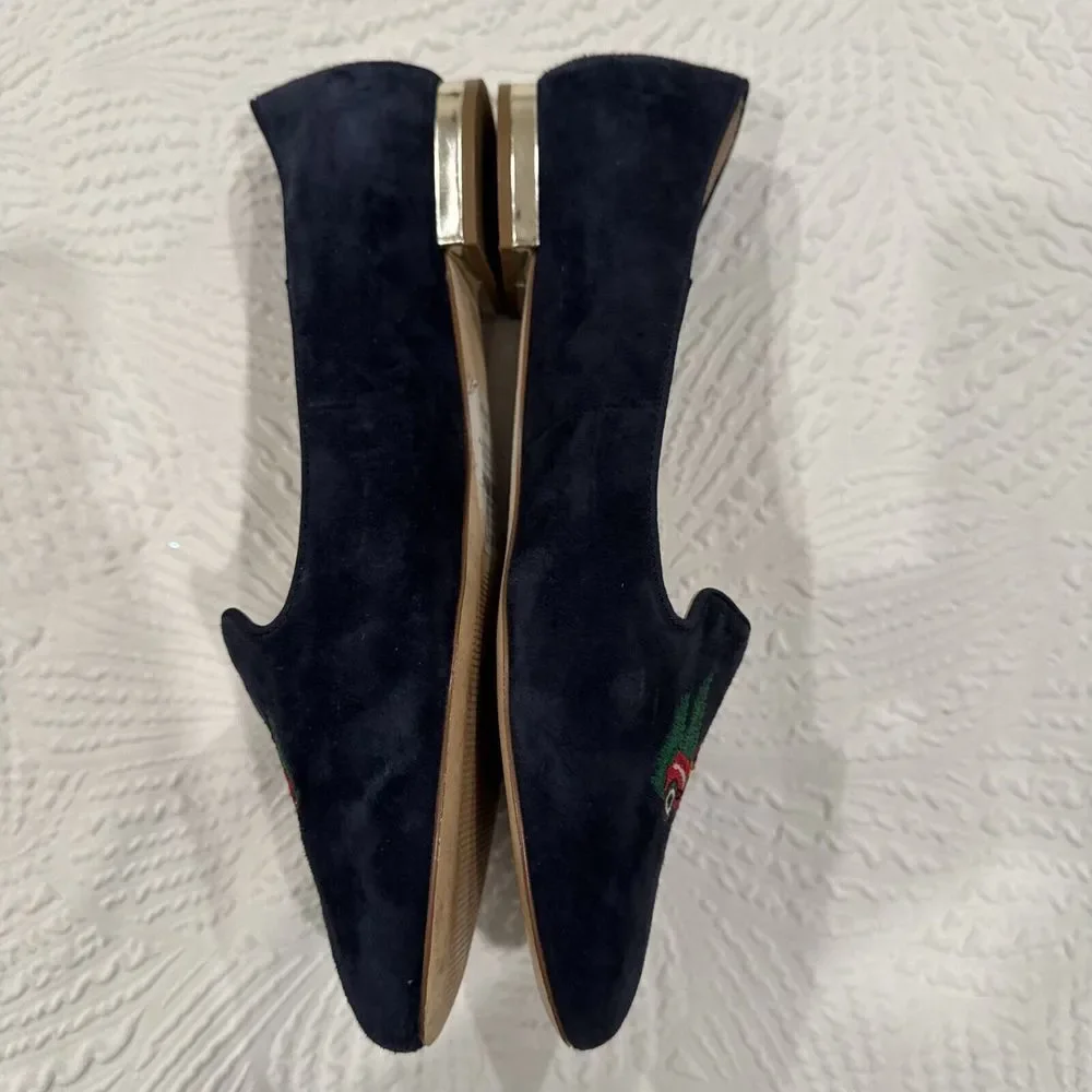 Talbots EUC Ryan Blue Suede RED TRUCK Christmas Holiday Flats Shoes Women's 8 M - Picture 13 of 16